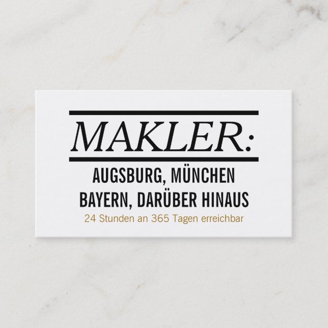 Makler Visitenkarten Business Card (Front)