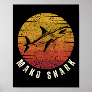 Mako Shark Deep Sea Fishing Ocean Mako Shark Poster