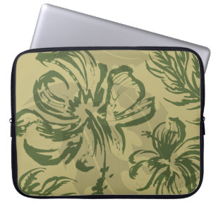 Makole Hibiscus Floral Hawaiian Neoprene Wetsuit Laptop Sleeve