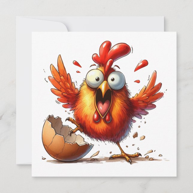 MAKOM- Watercolor Chicken Clipart Holiday Card (Front)