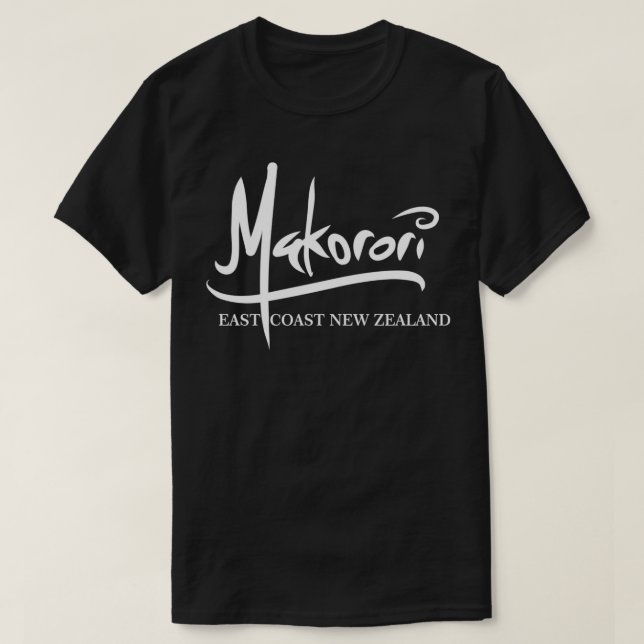Makorori East Coast white font T-Shirt (Design Front)