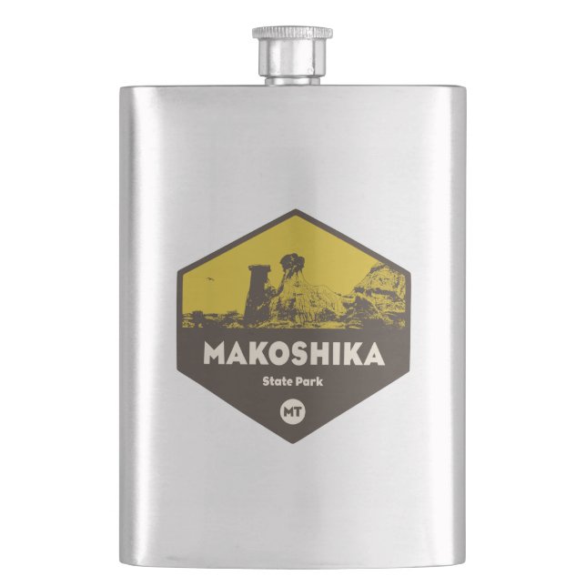 Makoshika State Park, Montana Hip Flask (Front)