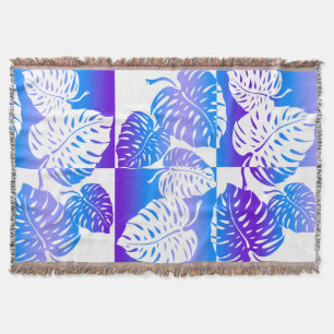 Makua Monstera Hawaiian Striped Blend Blankets