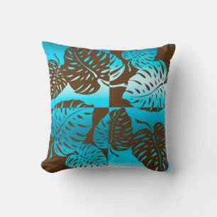 Makua Monstera Hawaiian Striped Blend Pillows