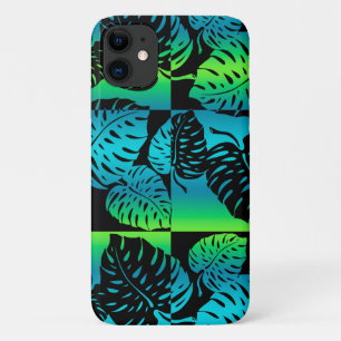 Makua Monstera Hawaiian Striped Blend Turq iPhone 11 Case