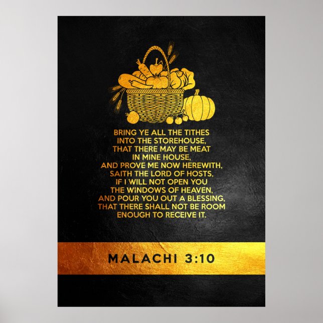 Malachi 3:10 Bible Verse Poster (Front)