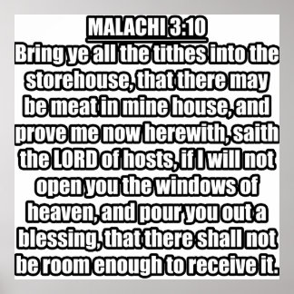 Malachi 3:10 KJV Bible Verse Poster