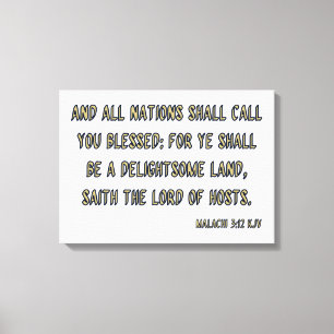 Malachi 3:12 Bible Verse KJV Wall Art