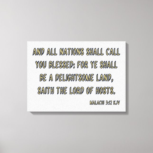 Malachi 3:12 Bible Verse KJV Wall Art (Front)