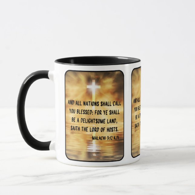 Malachi 3:12 KJV Bible Verse Pic Two-Tone Mug (Left)