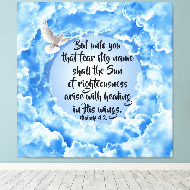 Malachi 4:2 Canvas Print (Insitu(Wood Floor))