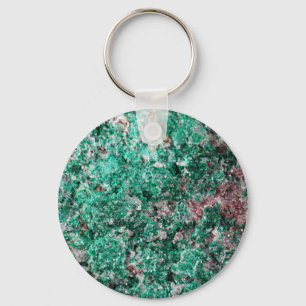 Malachite and copper key ring
