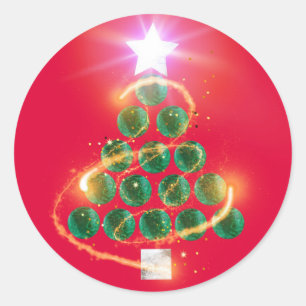 Malachite Christmas Classic Round Sticker
