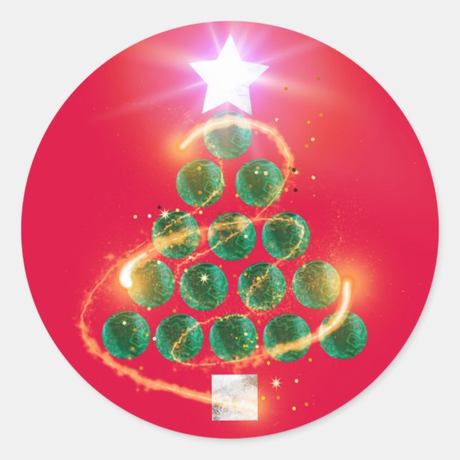 Malachite Christmas Classic Round Sticker (Front)