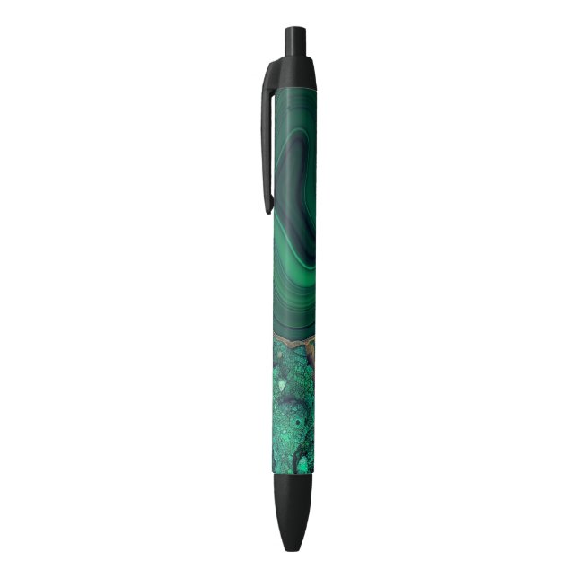 Malachite Cu6CO3(OH)2 Black Ink Pen (Top (Vertical))
