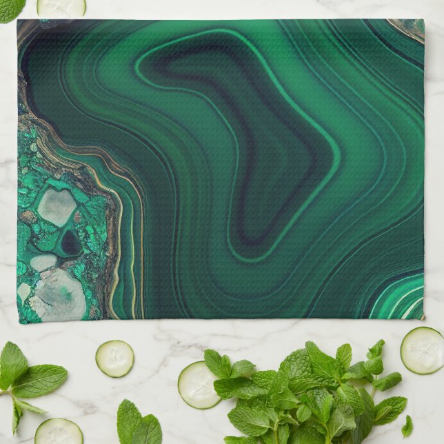 Malachite Cu6CO3(OH)2 Tea Towel (Folded)