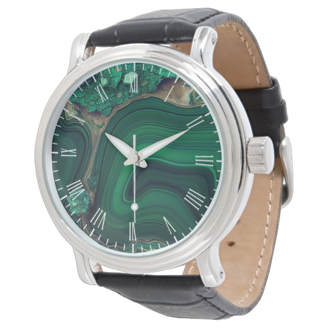 Malachite Cu6CO3(OH)2 Watch (Angled)