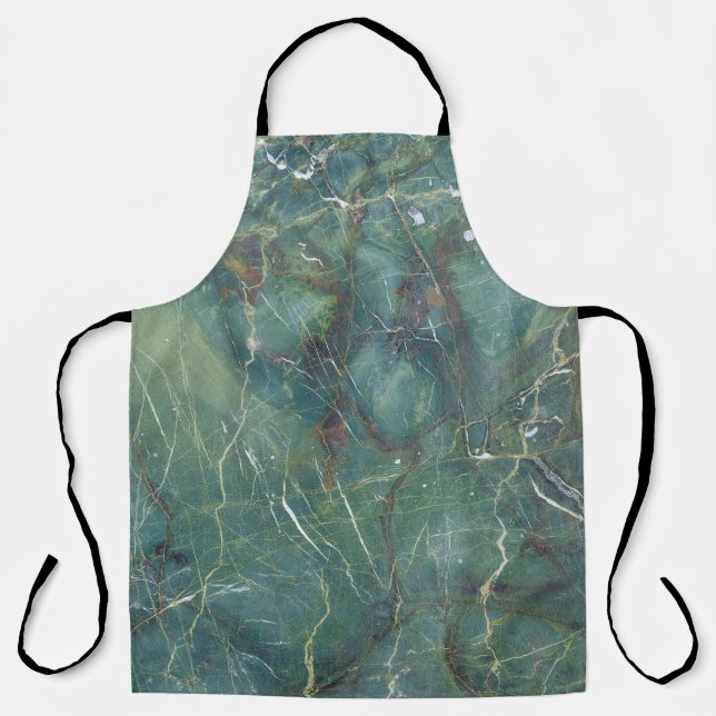 Malachite Green Marble Detailed Texture Apron (Front)
