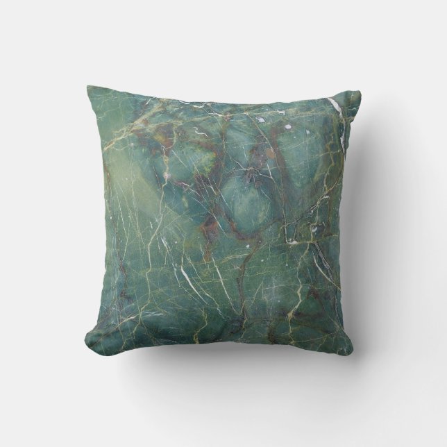 Malachite Green Marble Detailed Texture Cushion (Front)