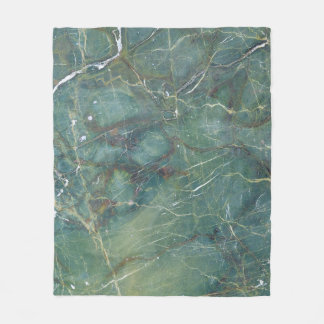 Malachite Green Marble Detailed Texture Fleece Blanket