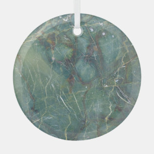 Malachite Green Marble Detailed Texture Glass Tree Decoration
