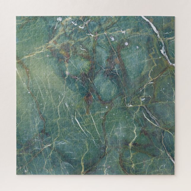 Malachite Green Marble Detailed Texture Jigsaw Puzzle (Vertical)