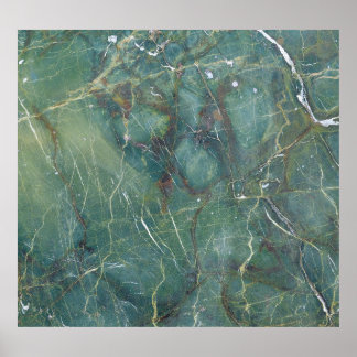 Malachite Green Marble Detailed Texture Poster