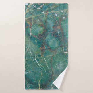 Malachite green marble texture, detail structure o bath towel
