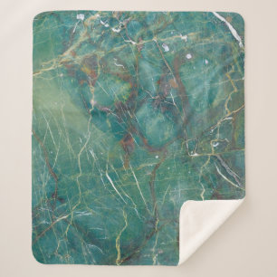 Malachite green marble texture, detail structure o sherpa blanket