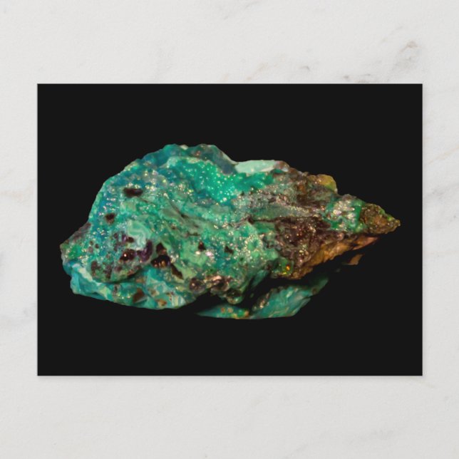 Malachite on Black Background Postcard (Front)