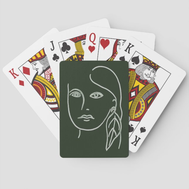 Malachite Portrait Playing Cards (Back)