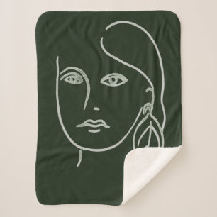 Malachite Portrait Sherpa Blanket