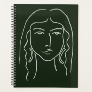 Malachite Portrait with Long Hair Planner