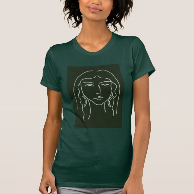 Malachite Portrait with Long Hair T-Shirt (Front)