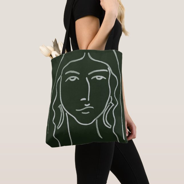 Malachite Portrait with Long Hair Tote Bag (Close Up)