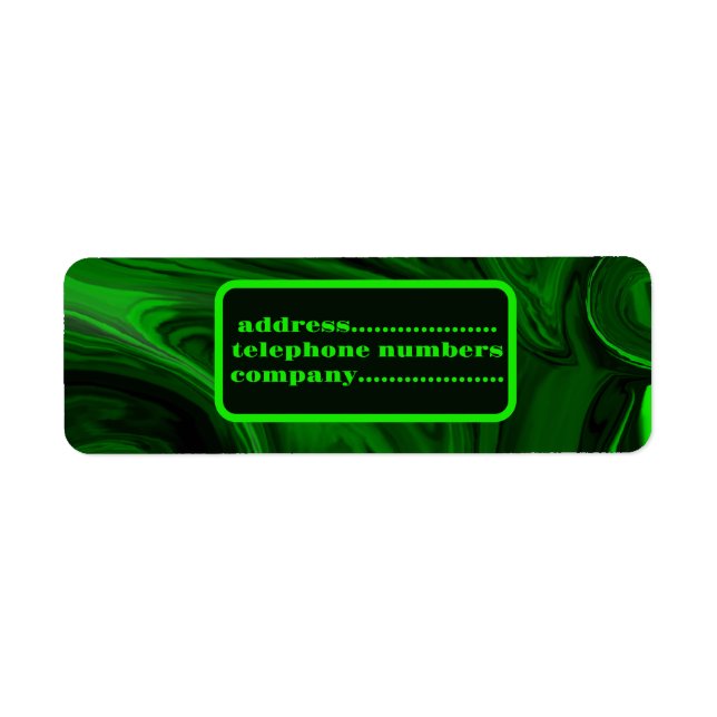 malachite stone green,personalised label (Front)