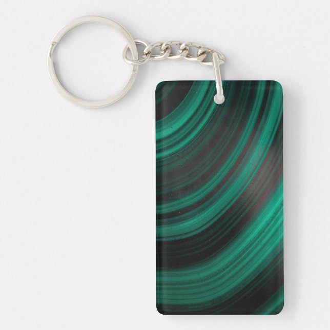 malachite texture mineral stone rock pattern gemst key ring (Front)