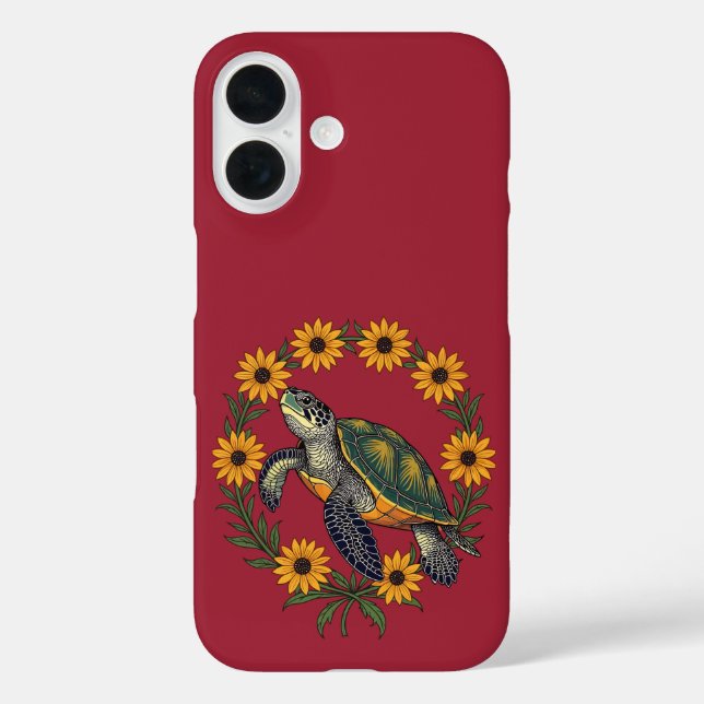 Malaclemys Terrapin And Black Eyed Susan Flowers Case-Mate iPhone Case (Back)