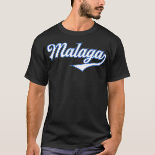 Malaga City Spain Espana Vintage Sports Typography T-Shirt