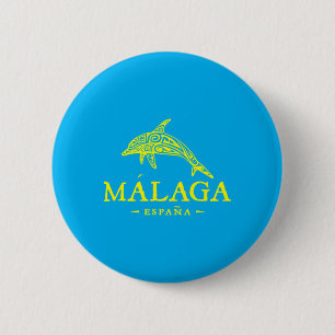 Malaga Espana Dolphin Vacation Souvenir Boys Girls 6 Cm Round Badge