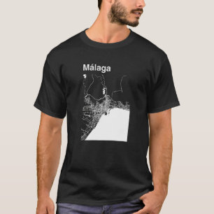 Malaga Spain Classic City Map Graphic T-Shirt