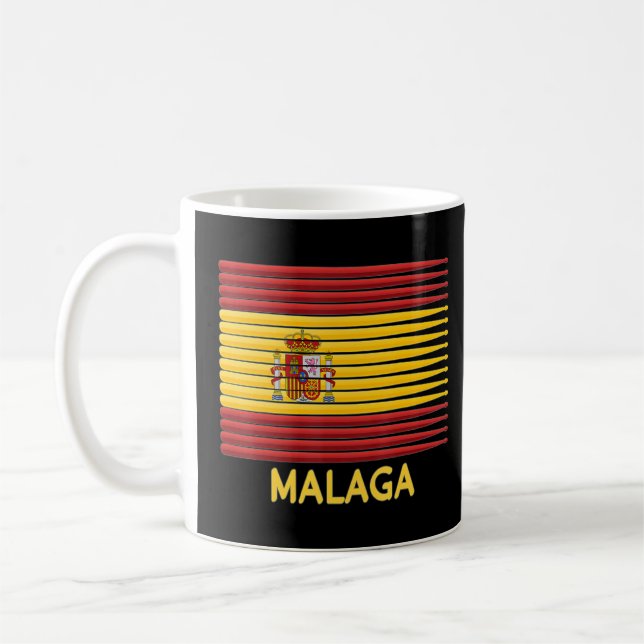 Malaga Spain Spanish Flag Drummer Sticks Patriotic Coffee Mug (Left)