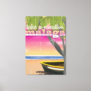 Malaga Spain travel poster. Canvas Print