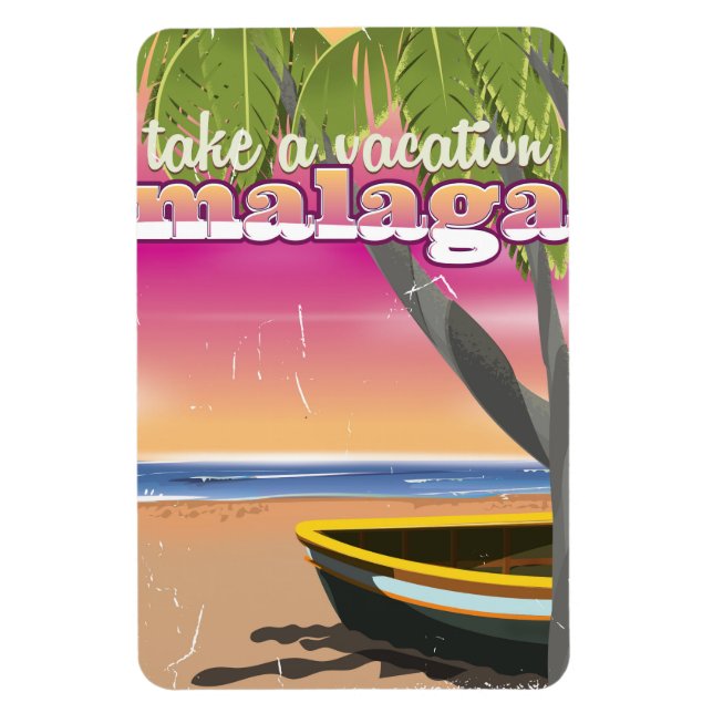 Malaga Spain travel poster. Magnet (Vertical)