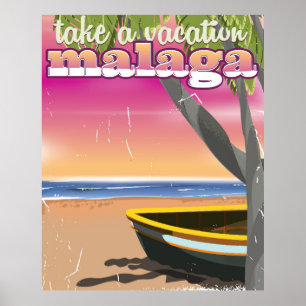 Malaga Spain travel poster. Poster