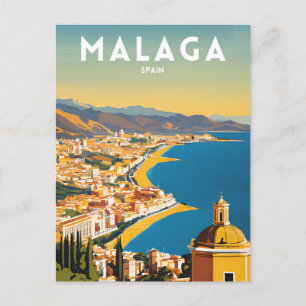Malaga Spain Vintage Postcard