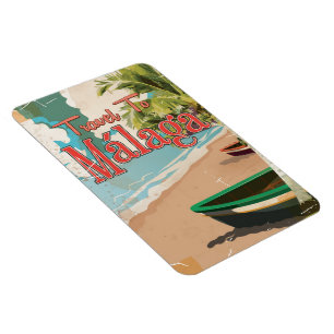 Málaga,Spain Vintage vacation Poster Magnet