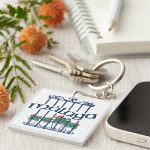 Malaga, window with flowers key ring