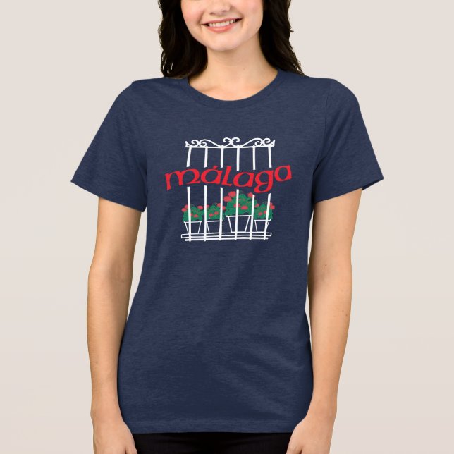 Malaga, window with flowers Tri-Blend shirt (Front)