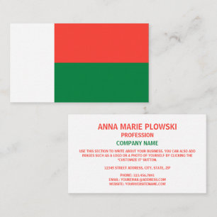 Malagasy Flag, Flag of Madagascar Business Card